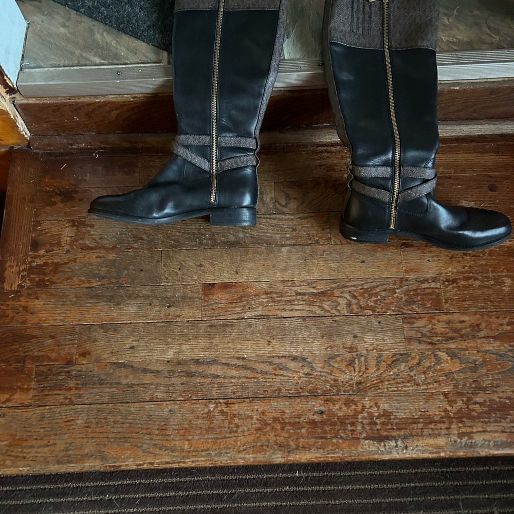 Michael Kors Black and Brown Over the Knee Boots - Picture 2 of 2